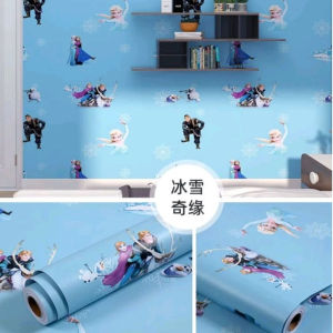 Wallpaper Sticker Dinding Motif Frozen Biru Panjang 8 Meter x Lebar 45 cm