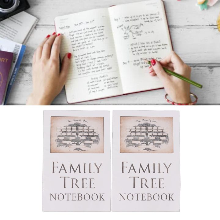 Family Tree Record Book Family Tree Notebook 2Pcs 16 Pages for Office ...