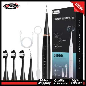 【HOSPORT】 Toothbrush Holder with Ultrasonic Electric Dental Tool and 3 Brush Heads for Men Women Kids Pets