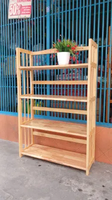 Kệ sách 4 tầng sâu 28 ngang 80 cao 120 cm gỗ cao su bóng đẹp MÀU TỰ NHIÊN đã xử lý tẩm sấy chống mối mọt bền hơn nhiều so với gỗ thông và MDF. Đa năng dễ di dời.tháo ráp.