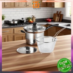 OFM-C1316 Panci Deep Fryer 4IN1 Stainless Steel Saringan Kentang Aneka Masakan Serbaguna / Panci Set