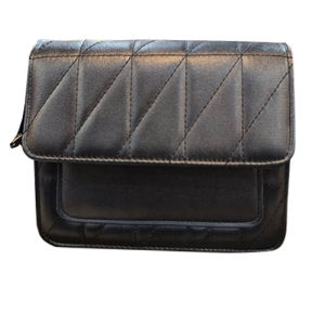 Taylor Leather Sling Bag Plain 20x8x17cm (Black Green Black)