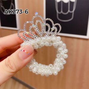 Ikat Rambut Korea Anak Mahkota Mutiara Permata Kunciran Rambut Aksesoris Kualitas Import AK273