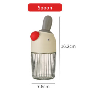 JustLiving Sealed Seasoning Jar Kitchen Supplies Seasoning Jar Household Waterproof Seasoning Box Condiment Container Seasoning Bottle Honey Jar with Dipper/ Oil Brush/ Kitchen Spice Spoon