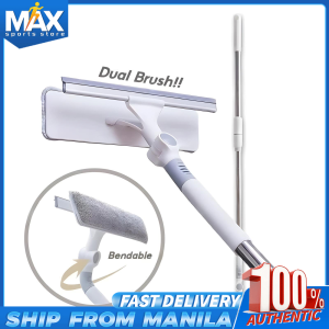 3 in 1 Window Dust Remover with Wiper Strip 140cm Mop Double-Sided Cleaning Brush Glass Cleaner Wipper Multi-Functional
