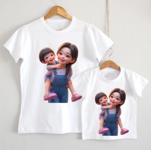 áo thun mẹ và bé áo thun gia đình  chibi 3/4/5 người chất cotton mịn mát đủ size từ 6-90kg