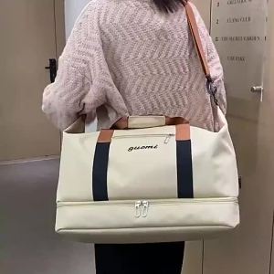 JNK #W4600 Large Capacity Canvas Travel Bag with Shoe Compartment