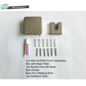 Mini Stainless Steel Retractable Clothes Hanger Clothesline Invisible Drying Rack for Balcony Living Room Bathroom