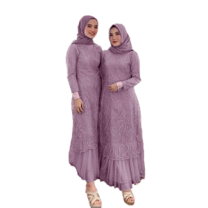 GAMIS NATASYA / SIZE S-MLXLXXL/ BAHAN TILE RUBY MUTIARA/ PAKAIAN MUSLIM / GAUN PESTA