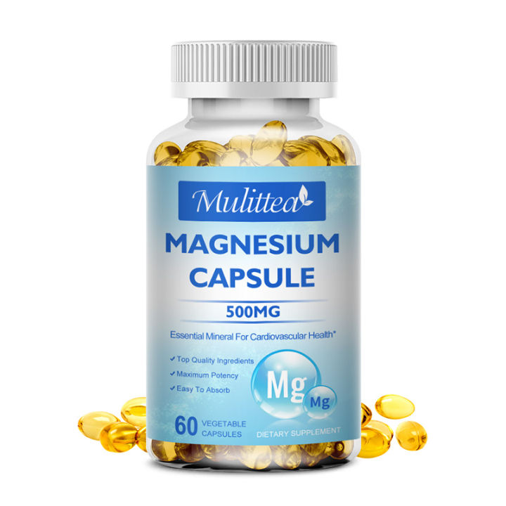 Mulittea Glycinate Magnesium 500mg Capsules For Relieve Nerve Pressure 