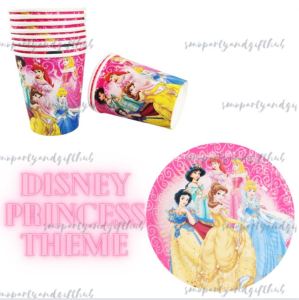 DisneyPrincess Theme Disposable Cups and Plates Party Decorations