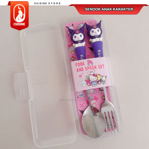 Sendok SET Anak Sekolah Stainless alat makan Karakter Kartun Japan SANRIO Premium
