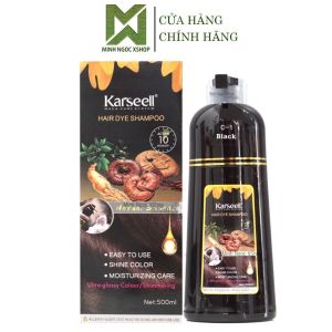 Dầu gội phủ bạc nhuộm tóc đen nâu thảo dược Karseell Hair Dye Shampoo 500ML