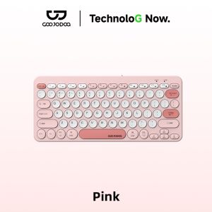 GOOJODOQ KF002 Wireless Mini Keyboard Retro Round 78 Keys 2.4GHz & Bluetooth 5.0 Dual Mode Silent for Windows Mac IOS Android for Office Library Home