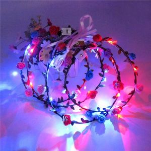 Lovely girls house Creative Luminous Wreath Color LED Birthday Hair Band Headband Hair Accessories for Women Girls