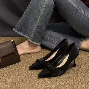 Free Shipping Small Stylish And Durable WomenS Pumps With A Shallow Toe And Elegant High Heels Perfect For Petite Figures In A New Korean Style