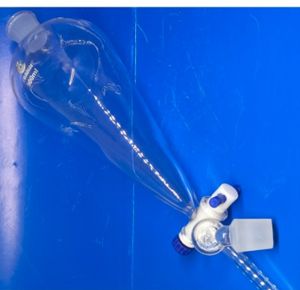 Separatory Funnel pear shaped SQUIBB with glass stopper and PTFE stopcock
