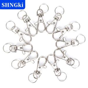 [COD] 🔥🔥🔥SHNGki 10PC Bạc xoay kích hoạt Clip Snap tôm hùm Clasp móc túi móc vòng Chìa Khóa Móc quà tặng