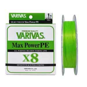 VARIVAS MAX POWER PE X8 LIME GREEN BRAIDED LINE 150M
