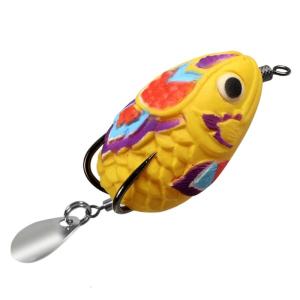 4.5cm 11g Ray Frogs Crankbait Lures PVC Frogs Lures Fishing Lures with Double Hook & Blade Blackfish Frogs Baits 5 Color