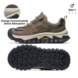 รองเท้าปีนเขาสีน้ำตาลอูฐผู้ชายและผู้หญิง | รองเท้าวิ่งรองเท้าผ้าใบเดินป่ากลางแจ้ง | กันลื่นน้ำหนักเบาทนทานรองเท้าเดินกีฬาสบาย