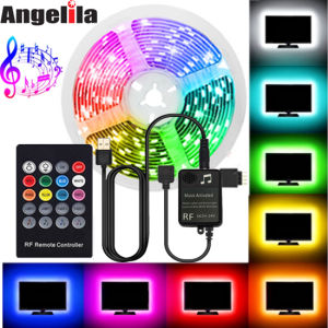 Angelila USB 5V LED Strip Light 5050 WiFi Music Sycn Intelligent Flexible RGB Tape Lights Multicolor White Smart Lighting TV Backlight