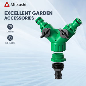 Mitsushi High-Quality Y-Type Garden Hose Splitter with Shut Off Valve Quick Connect Water Hose Connector for Outdoor Watering Systems