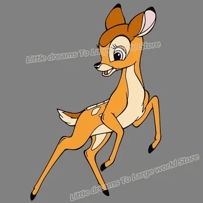 UV356 Disney Fawn Bambi Ironing Patches Washable Cartoon Clothes DIY Decoration Creative Heat Transfer Stickers Gifts