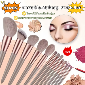 Professional 13PCS Makeup Brush Set Soft Fluffy Bristles Cosmetic Tools for Foundation Powder & Eyeshadow Blending