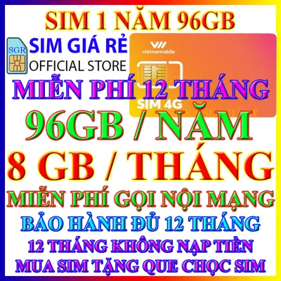 FREESHIP - SIM 4G TRỌN GÓI 1 NĂM 7GB/NGÀY - 210GB/THÁNG - TỐC ĐỘ CAO SIM 4G VIETNAMOBILE 1 NĂM KHÔNG NẠP TIỀN SHOP SIM GIÁ RẺ - CHƯA KÍCH HOẠT.