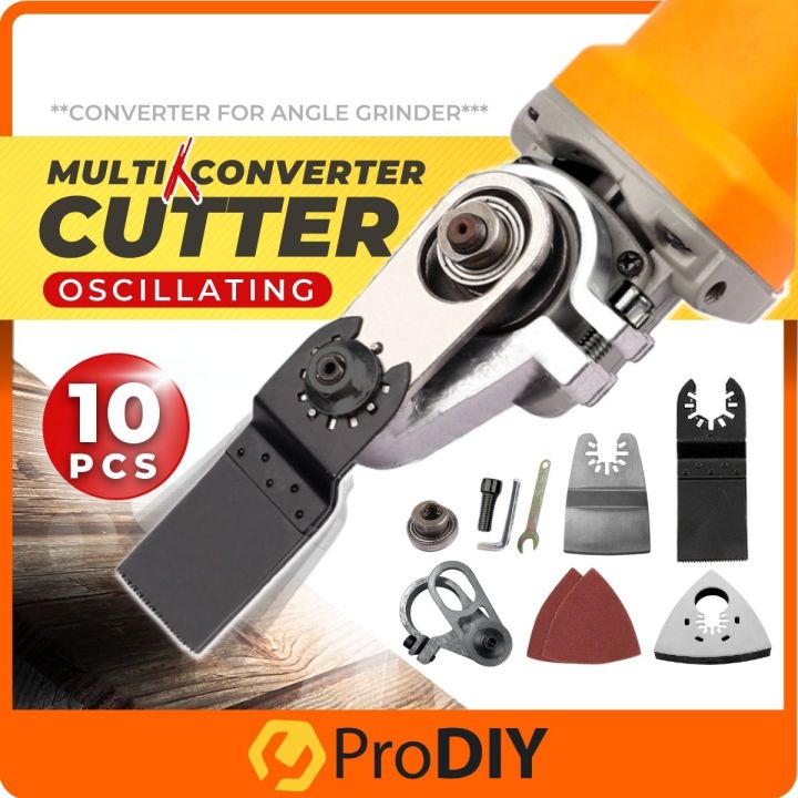 PRODIY 10PCS Oscillating Tool Kit Adapter Converter Angle Grinder Multi Cutter Oscillating Multi Tool Wood Trimmer Saw