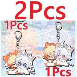 2Pcs/Set Anime Keychain Women Acrylic Key Chain Khaslana Phainon NeiKos496 Mydei Key Ring Pendant Ornament Accessories Friend Gift