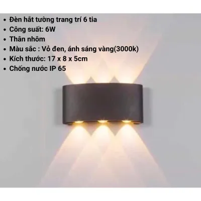 Đèn hắt tường 2 đầu 6w 8w Thiết Kế hiện đại Decor nhà cửa Trang trí Cầu thang Ban công Ngoài Trời IP65
