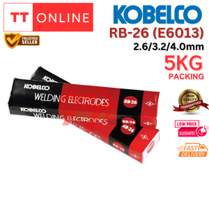 KOBELCO Kobe RB26 2.6mm/3.2mm/4.0mm Welding Rod Electrode (5KG) Elektrod Ubat Welding Kimpalan Besi E6013
