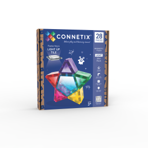 [Connetix Tiles] 28 Piece Light Star Pack - STEAM Educational Magnetic Tiles | Light-Up Tile
