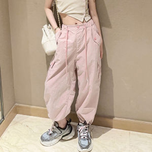 Pants for Kids 10 to 12 Girls Pants for Kids Girls Cargo Pants for Kids Girls Drawstring Elastic Waist High Waist 130-160CM