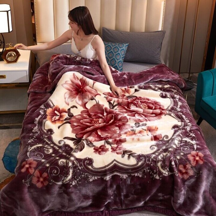 blanket thick blanket Super warm soft quilt Chinese brand bed cover Double layer Lazada