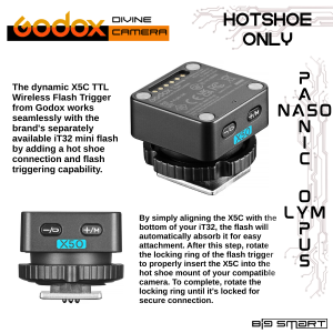 GODOX iT32 & X5 Camera iFlash & Hotshoe for Canon/ Nikon/ Sony/ Fujifilm/ Panasonic+Olympus