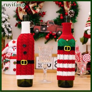 ruyifang ขวดไวน์ซานตาคลอสขวดไวน์สำหรับครอบครัวโต๊ะรับประทานอาหารกระเป๋าใส่ไวน์ของตกแต่งบ้านสำหรับเทศกาลคริสต์มาส