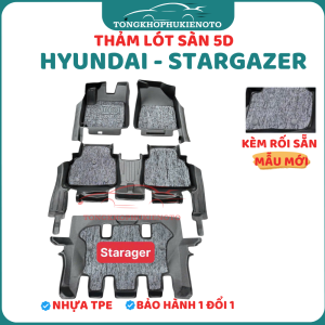 Thảm sàn nhựa 5D SẴN RỐI Tràn Viền - HH Xe HYUNDAI - STARGAZER NHỰA TPE không mùi chuẩn khít form xe