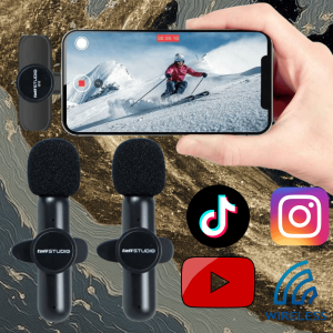 FAST DELIVERY TaffSTUDIO 2 PCS Mic Wireless Lavalier Suara Jernih Jarak Jauh 2.4GHz USB Type C