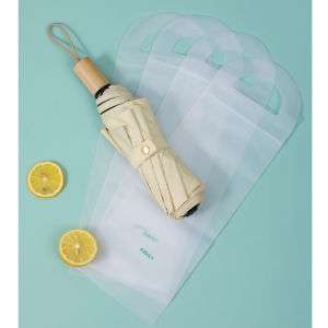 10Pcs Tas Payung Lipat Tebal Portabe Tas Payung Matte Translucent Storage Bag Cover Payung / Portable Thickened Umbrella Storage Bag Outdoor Waterproof And Moisture-Proof