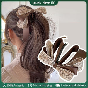 Banana Clip Elegant Bow Hairpin Turn Back Vertical Korean Simple Girl High Ponytail Hair Accessories