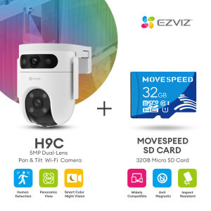 Ezviz H9c 5MP Outdoor Pan & Tilt Wi-Fi Camera Night Vision 360° Coverage Auto-Tracking Weatherproof Design Wireless Home Security IP Camera