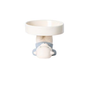 DGFDF Cute Cat Bowl Anti Tipping Ceramic Pet Drinking Feeder Pet Food Dispenser Large Capacity Dog Food Feeding Basin Neck Protection