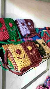 Tas Tali Kur Selempang Motif Bunga Citrus Tas Rajut Tali kur Mewah Model Terbaru Remaja Kekinian Tas Rajut Wanita 2 Warna