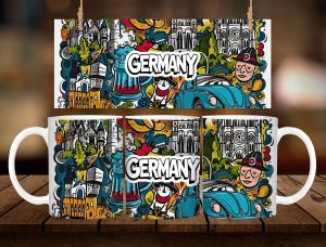 * 1 PC MUG W/ BOX * GERMANY MUG DESIGN 11oz with BOX SOUVINER