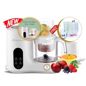 Autumnz Double Tier Multifunctional Baby Food Processor | Baby Food Processor (FREE Food Storage Cup) Cook  Porridge Rice Pasta