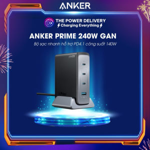 Bộ sạc nhanh Anker Prime 749 240W A2342 GaN hỗ trợ PD4.1 công suất 140W cổng Type C PPS2.0 - Bảo hành 6 tháng