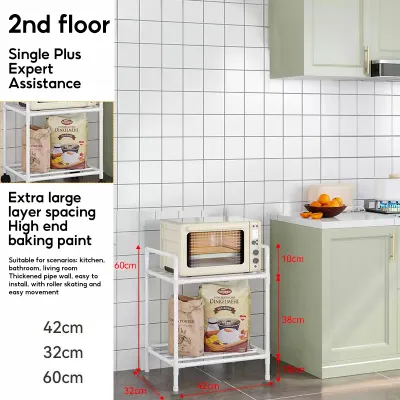 NINI 6 Layer Rak Dapur Simple Kitchen Shelf Pot Rack Multi-Layer Organizer Storage rack Bathroom Shelf With Moving Wheel Bilik Tidur